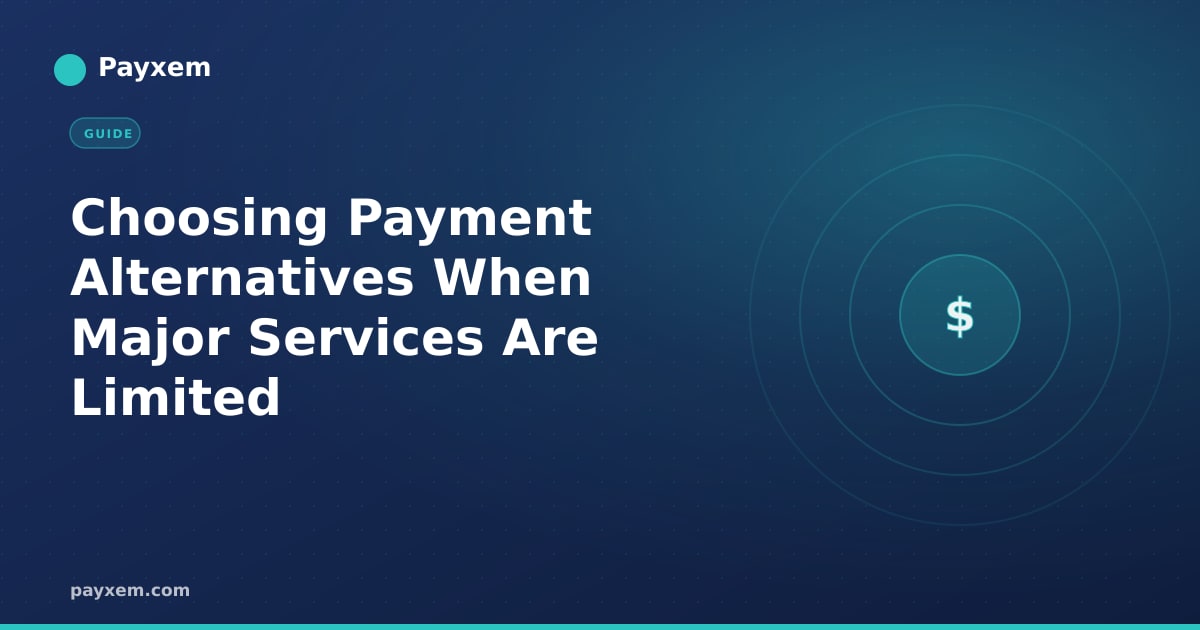 Choosing Payment Alternatives When Major Services Are Limited